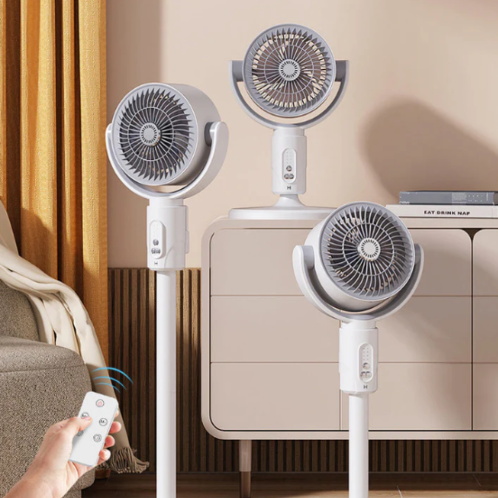 Quiet Pedestal Fan, 5-Speed Adjustable Height Standing Fan for Bedroom, Office & Living Room, Low-Noise Floor Fan for Home | Lonoma