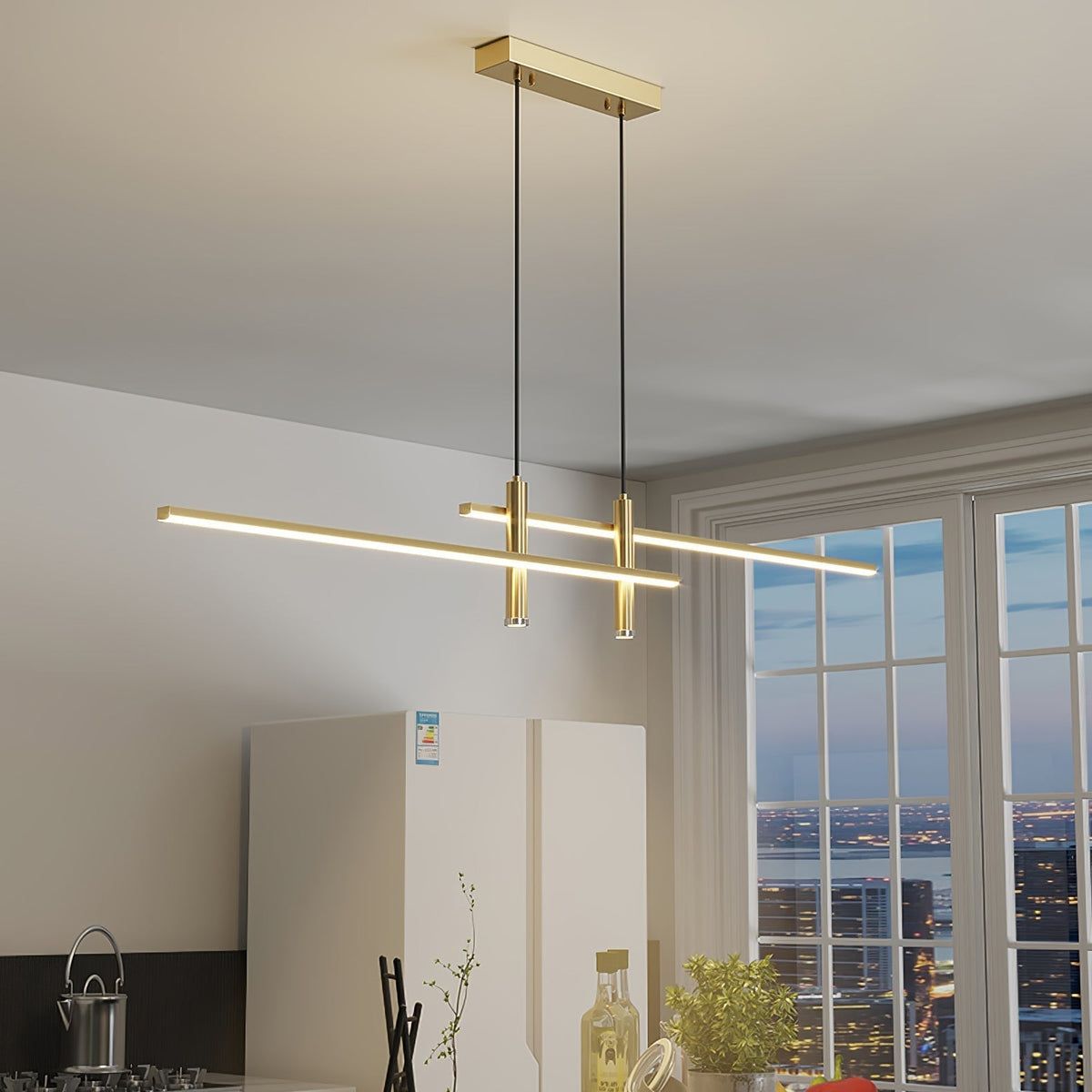 Contemporary Metal Spotlight Chandelier for Dining Tables – Adjustable Linear Design in Sleek Finishes for Kitchen Islands and Living Spaces | Lonoma