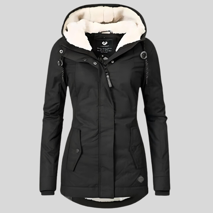 Women's Hooded Puffer Coat with Faux Fur Lining – Insulated Long Winter Jacket for Cold Weather | Lonoma