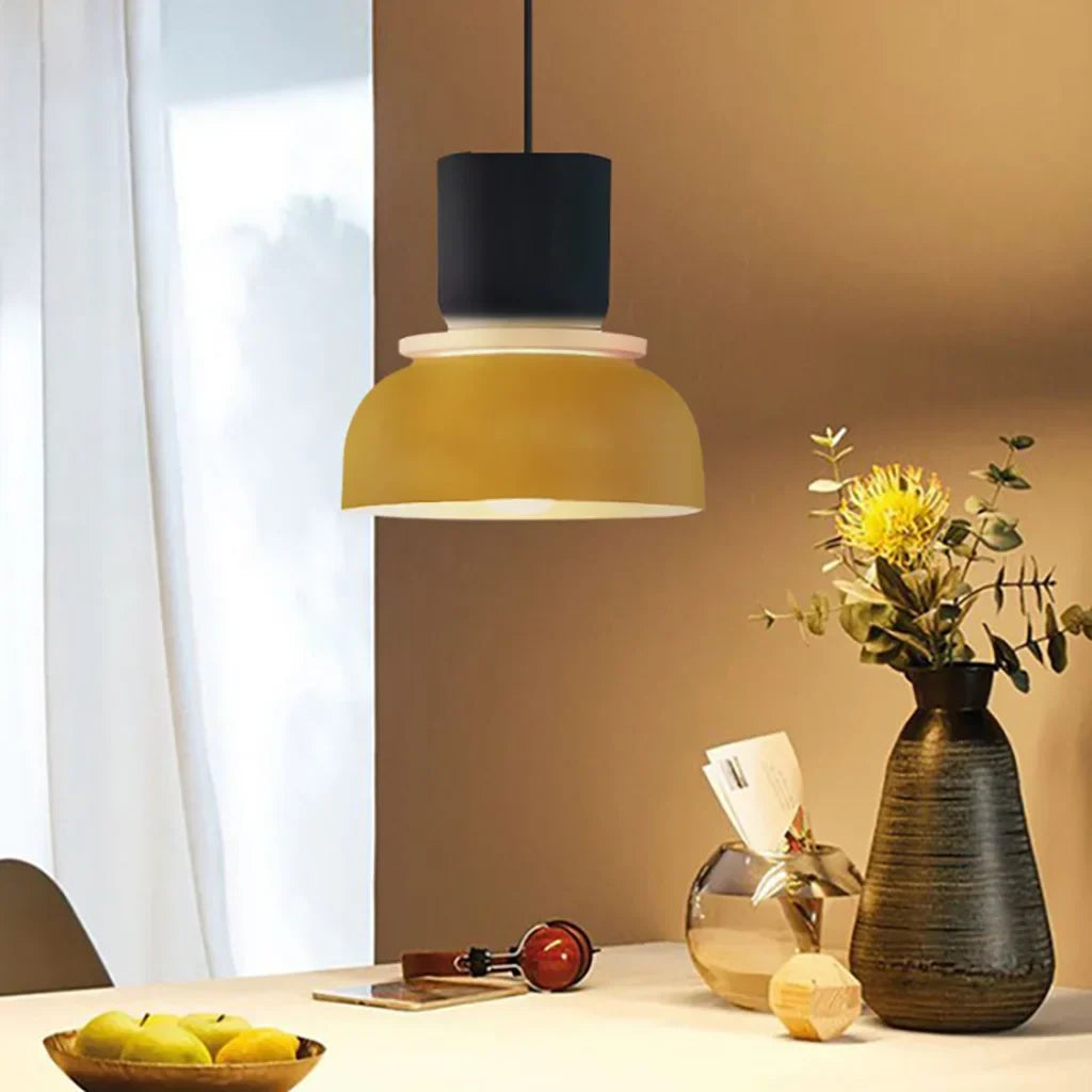 Layered Pendant Light with Color Accents, Scandinavian Design, Modern Hanging Fixture for Dining Room Kitchen Bedroom | Lonoma