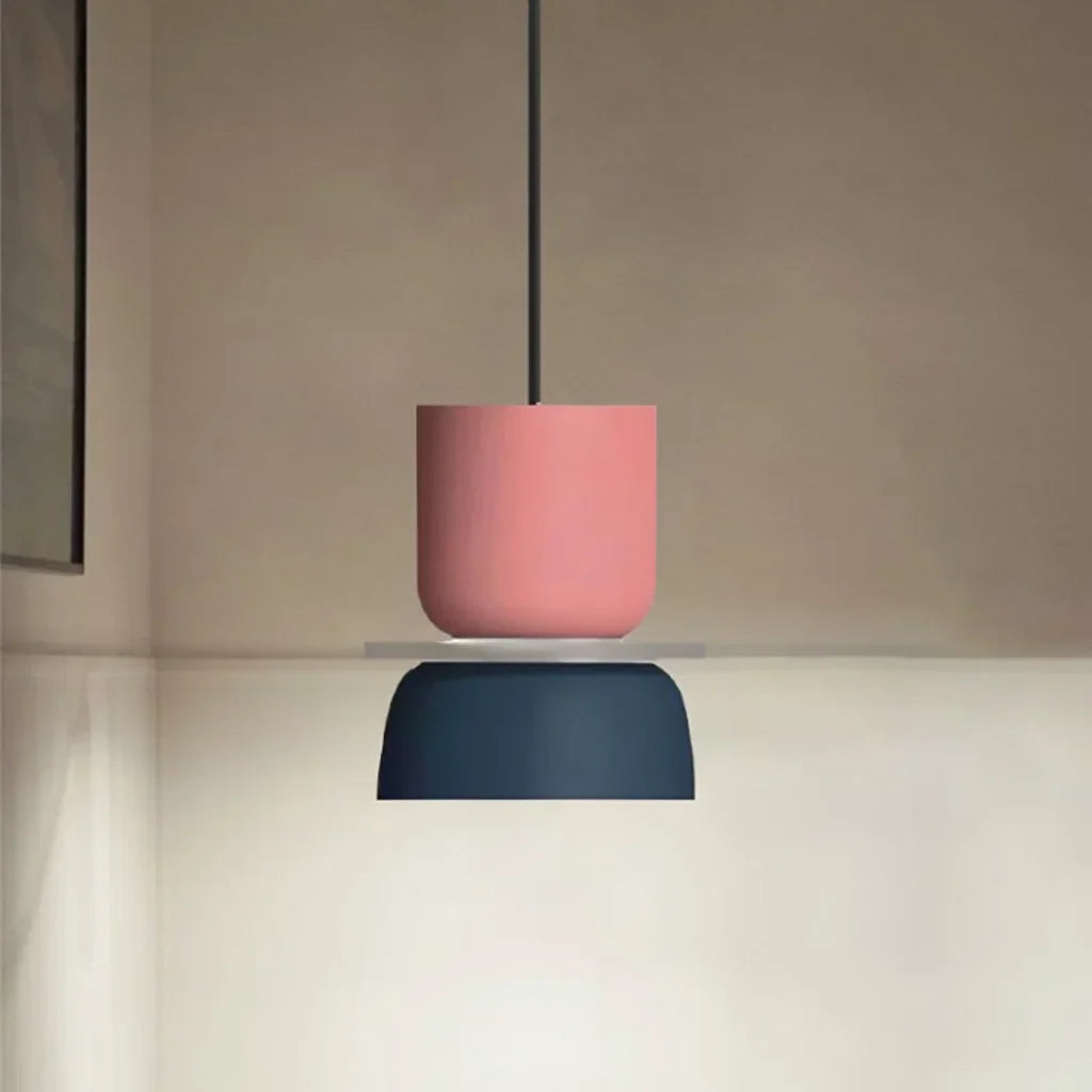 Layered Pendant Light with Color Accents, Scandinavian Design, Modern Hanging Fixture for Dining Room Kitchen Bedroom | Lonoma