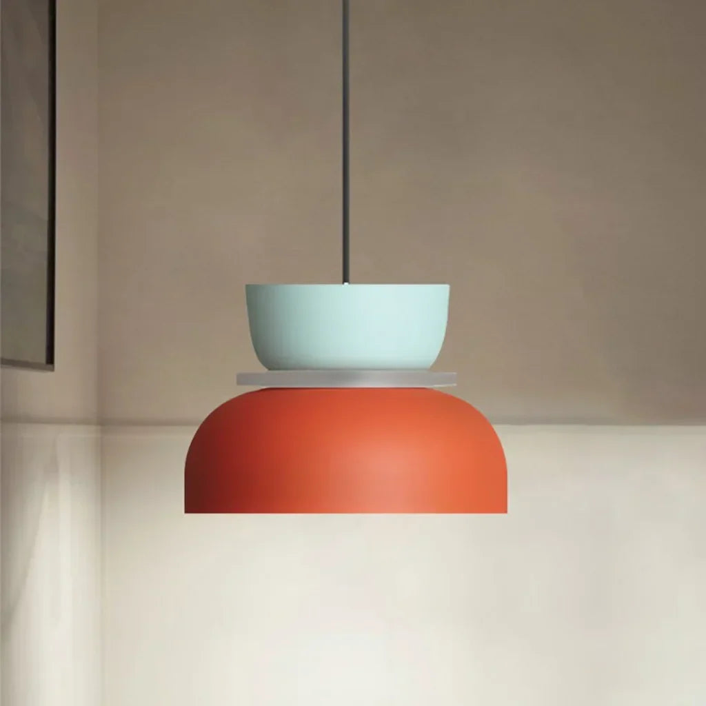 Layered Pendant Light with Color Accents, Scandinavian Design, Modern Hanging Fixture for Dining Room Kitchen Bedroom | Lonoma