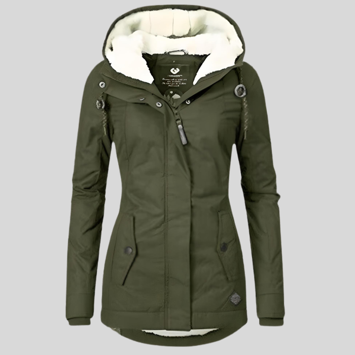 Women's Hooded Puffer Coat with Faux Fur Lining – Insulated Long Winter Jacket for Cold Weather | Lonoma