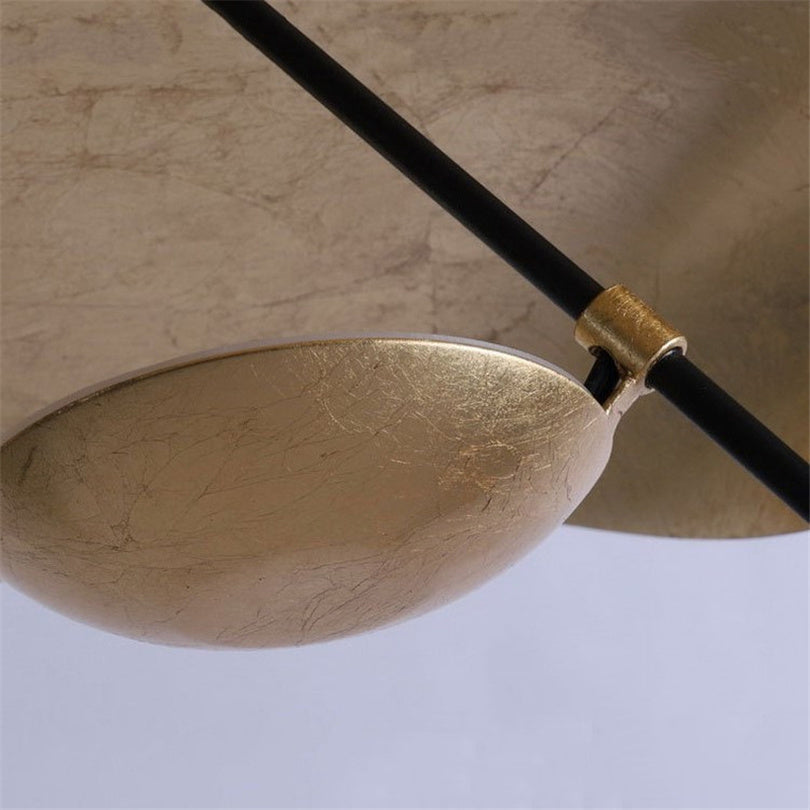 Metal Pendant Light Gold Foil Finish Twisted Sculptural Design Warm LED Indoor Lighting Adjustable Cord Dining Living Room Kitchen Island | Lonoma