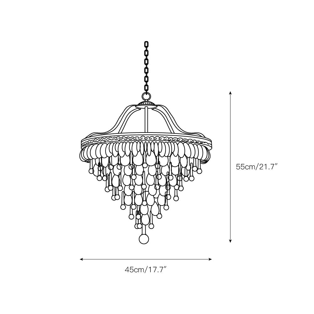 Crystal Drop Chandelier Antique Bronze Finish Multi Light Pendant Dining Room Living Room Foyer Statement Lighting Adjustable Chain | Lonoma