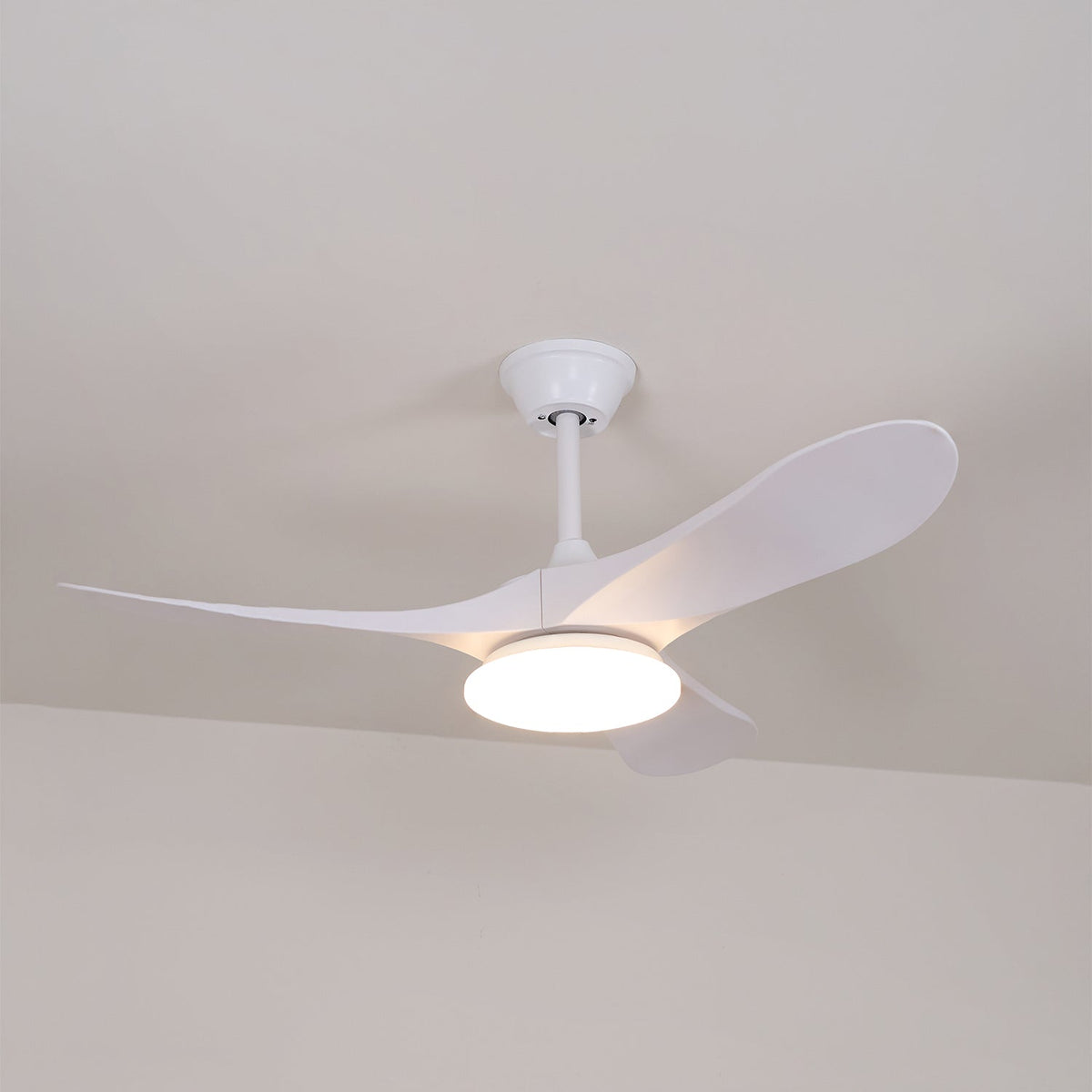 42-52 Inch Walnut & Wood Blade Ceiling Fan with Dimmable LED Light | 6-Speed Reversible DC Motor | Modern Farmhouse Indoor Fan for Bedroom | Lonoma