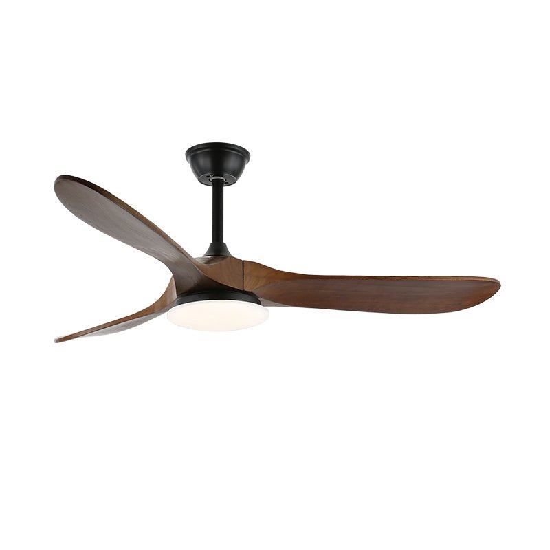 42-52 Inch Walnut & Wood Blade Ceiling Fan with Dimmable LED Light | 6-Speed Reversible DC Motor | Modern Farmhouse Indoor Fan for Bedroom | Lonoma