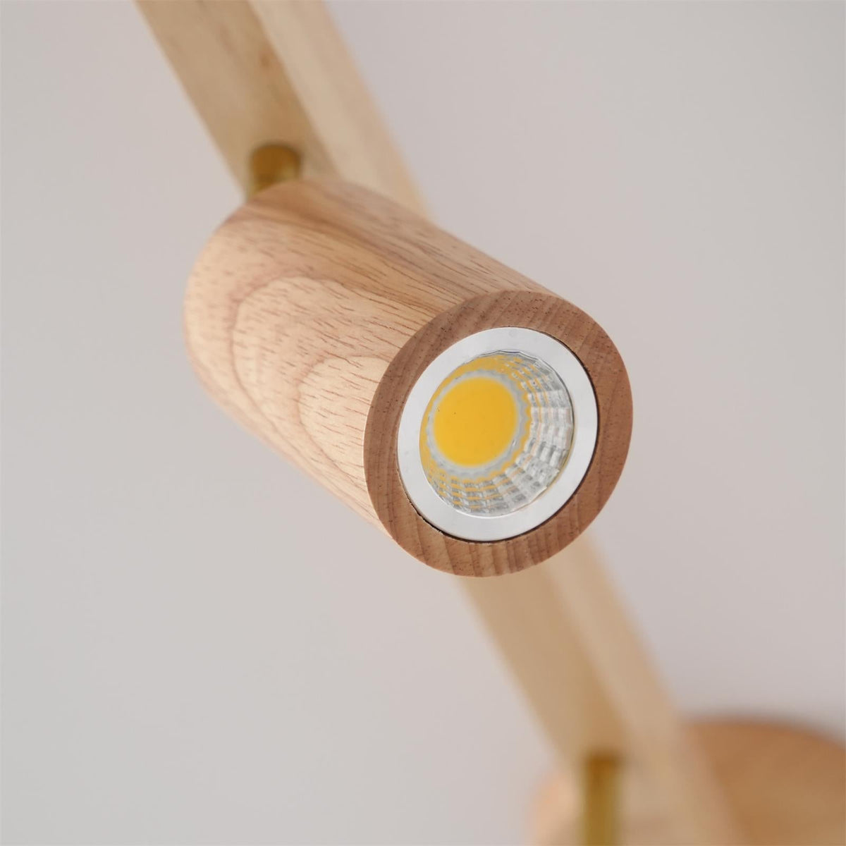 Adjustable Track Light with Wood Accent - 2/3/4/5 Spotlight Heads - Ceiling Mount LED - Warm Light for Kitchen, Hallway, Living Room | Lonoma