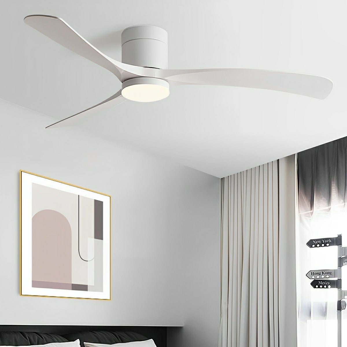 Ceiling Fan with Light 6-Speed Reversible Quiet Motor 38-Inch LED Fan Remote Wall Control for Bedroom Living Room | Lonoma