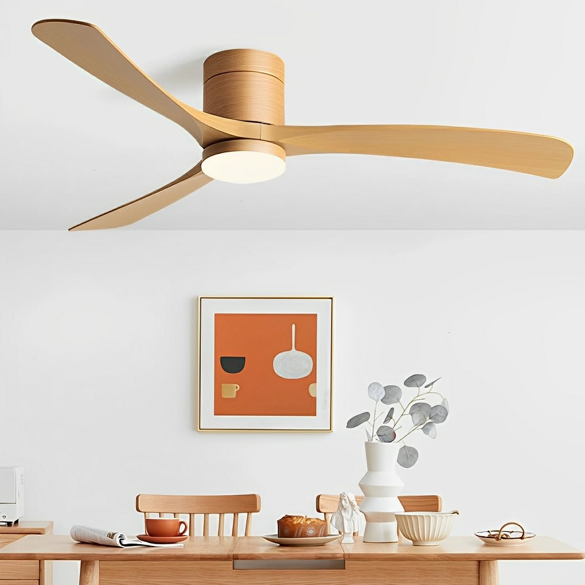Reversible LED Ceiling Fan with Light, 6 Speeds, Quiet Motor, 3 Color Temperatures, Timer, Modern Fan for Bedroom, Living Room & Dining | Lonoma