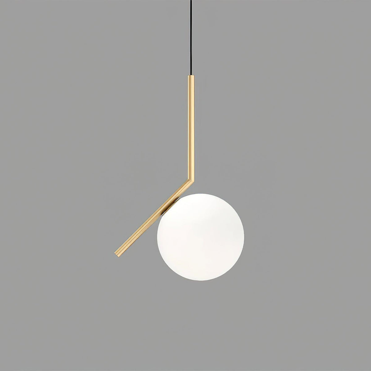 Modern Glass Pendant Light with Brass or Black Metal Frame – 8" Dome Shade, Adjustable Cord, E26 Socket for Kitchen Island, Dining Room | Lonoma