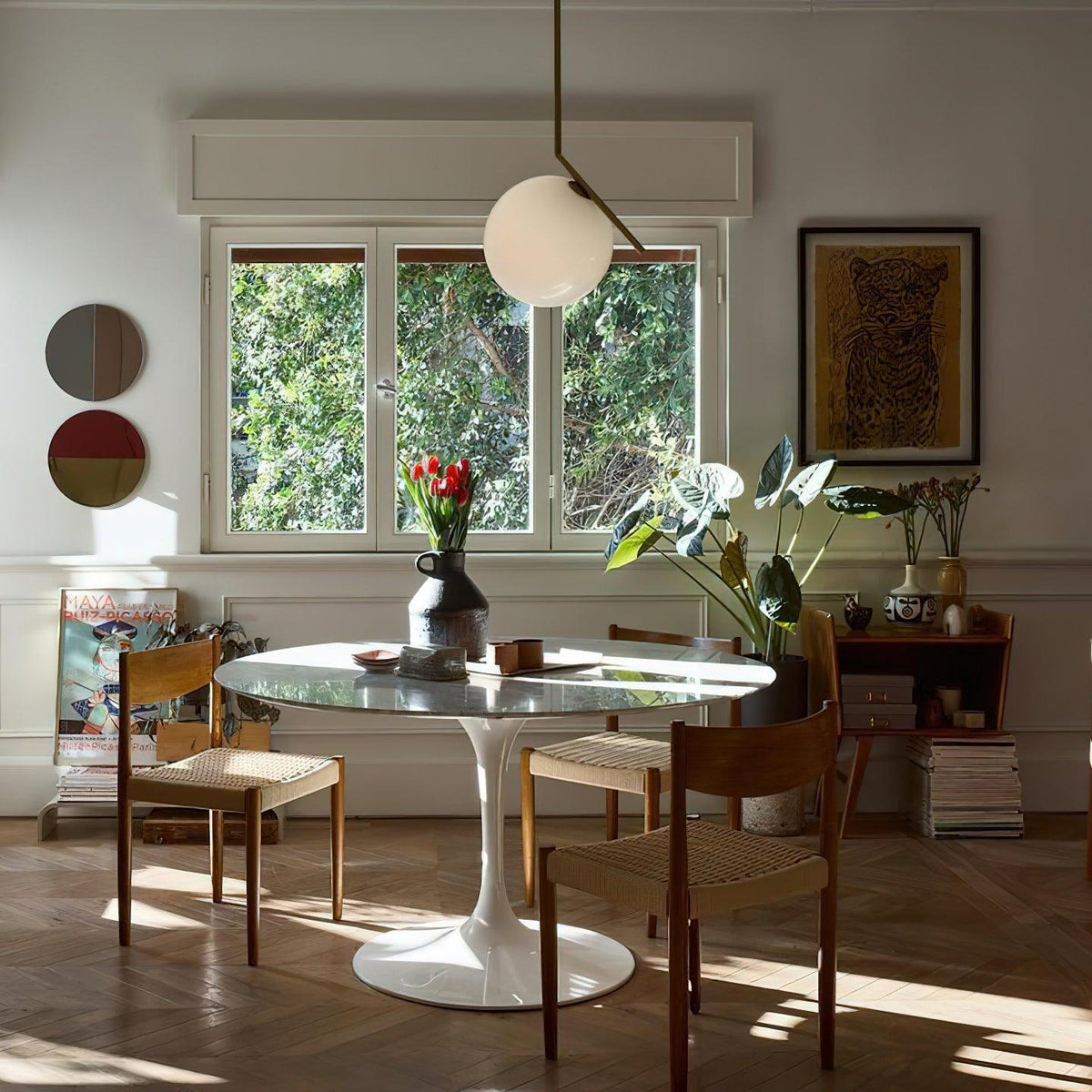 Modern Glass Pendant Light with Brass or Black Metal Frame – 8" Dome Shade, Adjustable Cord, E26 Socket for Kitchen Island, Dining Room | Lonoma