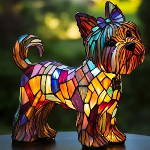 Glowing Pet Sculpture Night Light 6 Inch Warm LED Tabletop Lamp USB Powered for Dog Lovers Bedroom Nursery Nightstand Shelf Decor | Lonoma