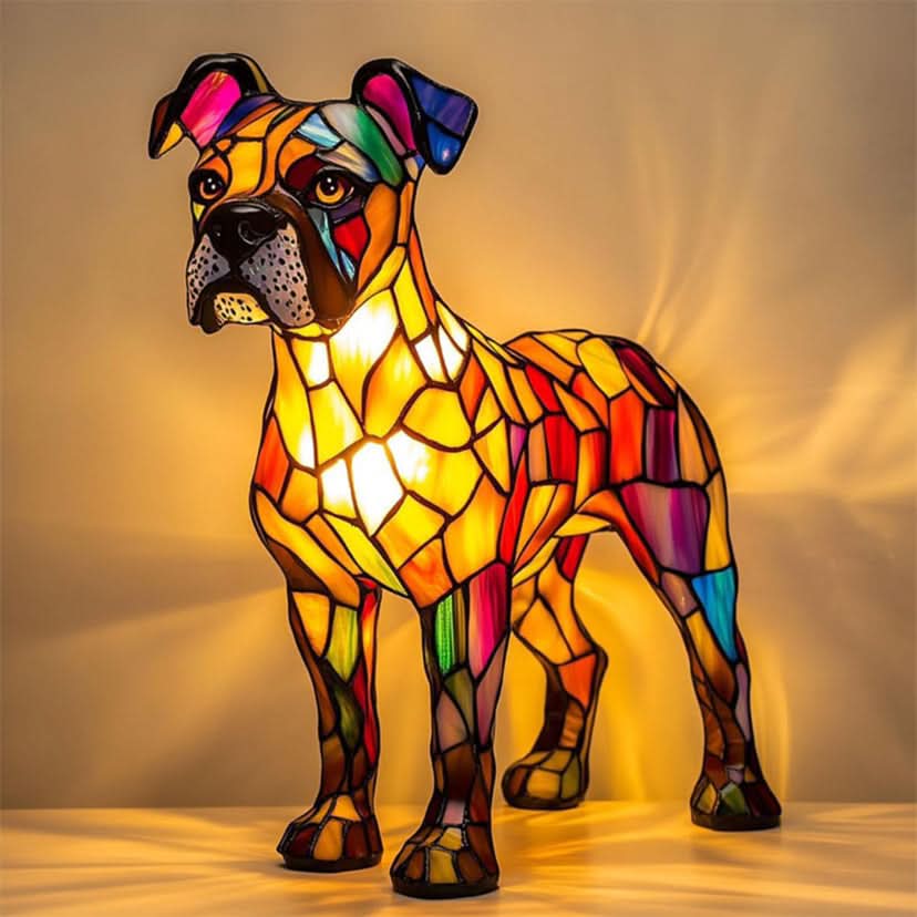 Glowing Pet Sculpture Night Light 6 Inch Warm LED Tabletop Lamp USB Powered for Dog Lovers Bedroom Nursery Nightstand Shelf Decor | Lonoma