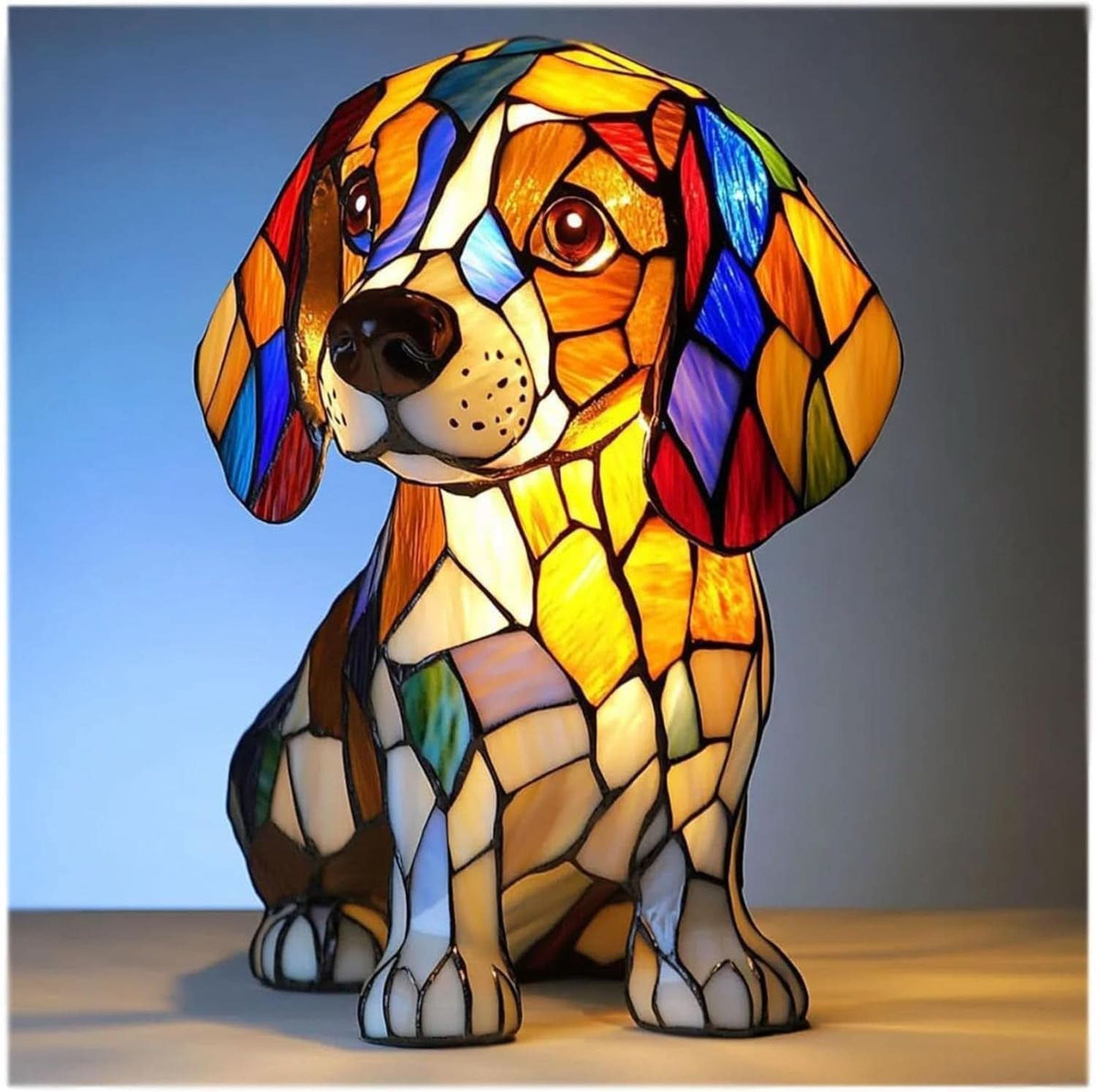 Glowing Pet Sculpture Night Light 6 Inch Warm LED Tabletop Lamp USB Powered for Dog Lovers Bedroom Nursery Nightstand Shelf Decor | Lonoma