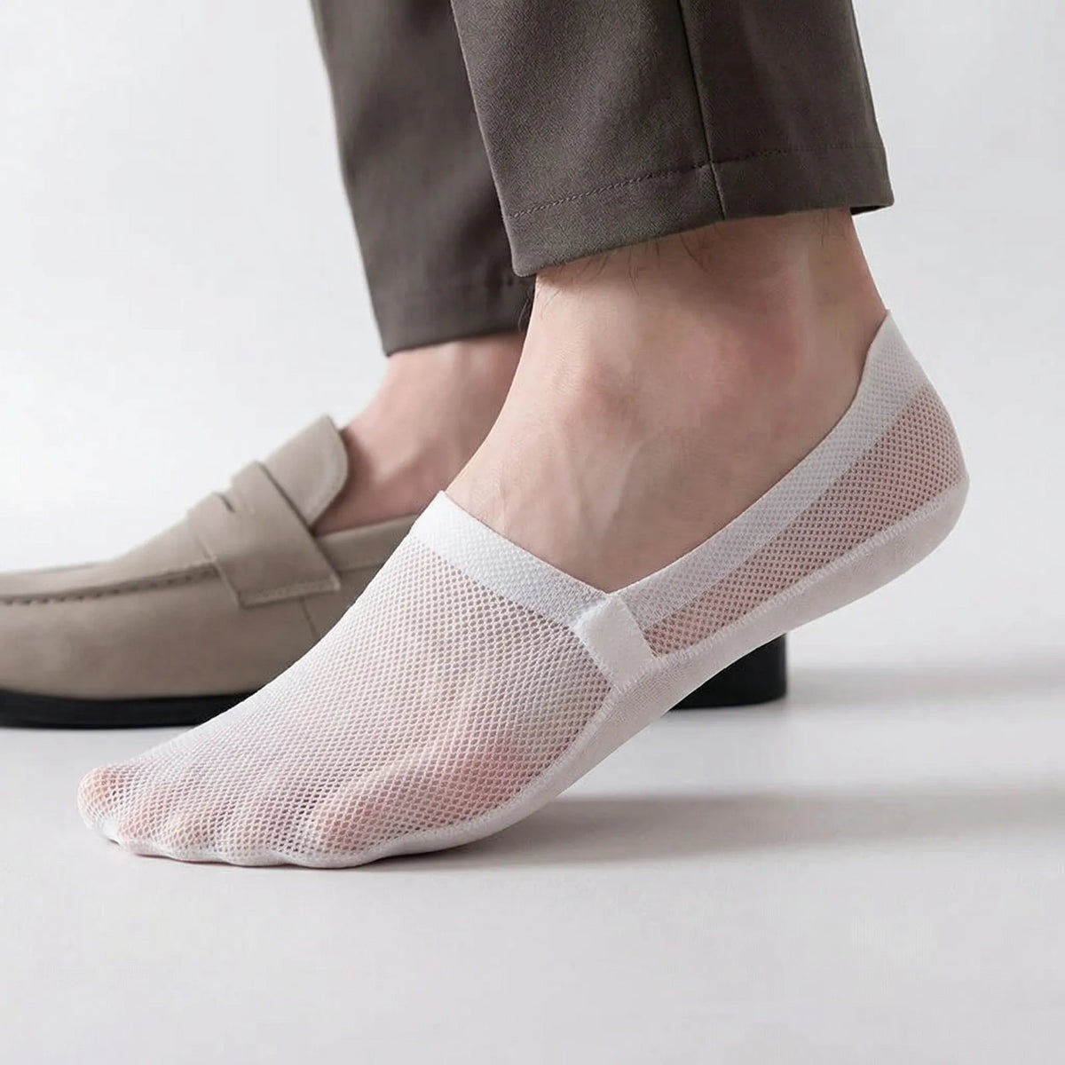 Men's No-Show Socks with Silicone Grip – Ultra-Low Cut Liner Socks for Sneakers & Loafers – US 6-12 – 6-Pack Multi-Color | Lonoma