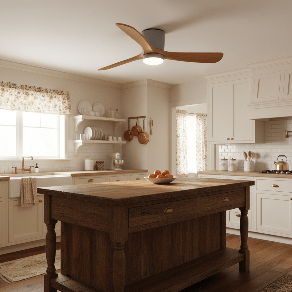 42-52 Inch Modern Ceiling Fan with Dimmable LED Light | 6-Speed Reversible DC Motor | Sycamore Wood Blades | Remote Control Included | Lonoma