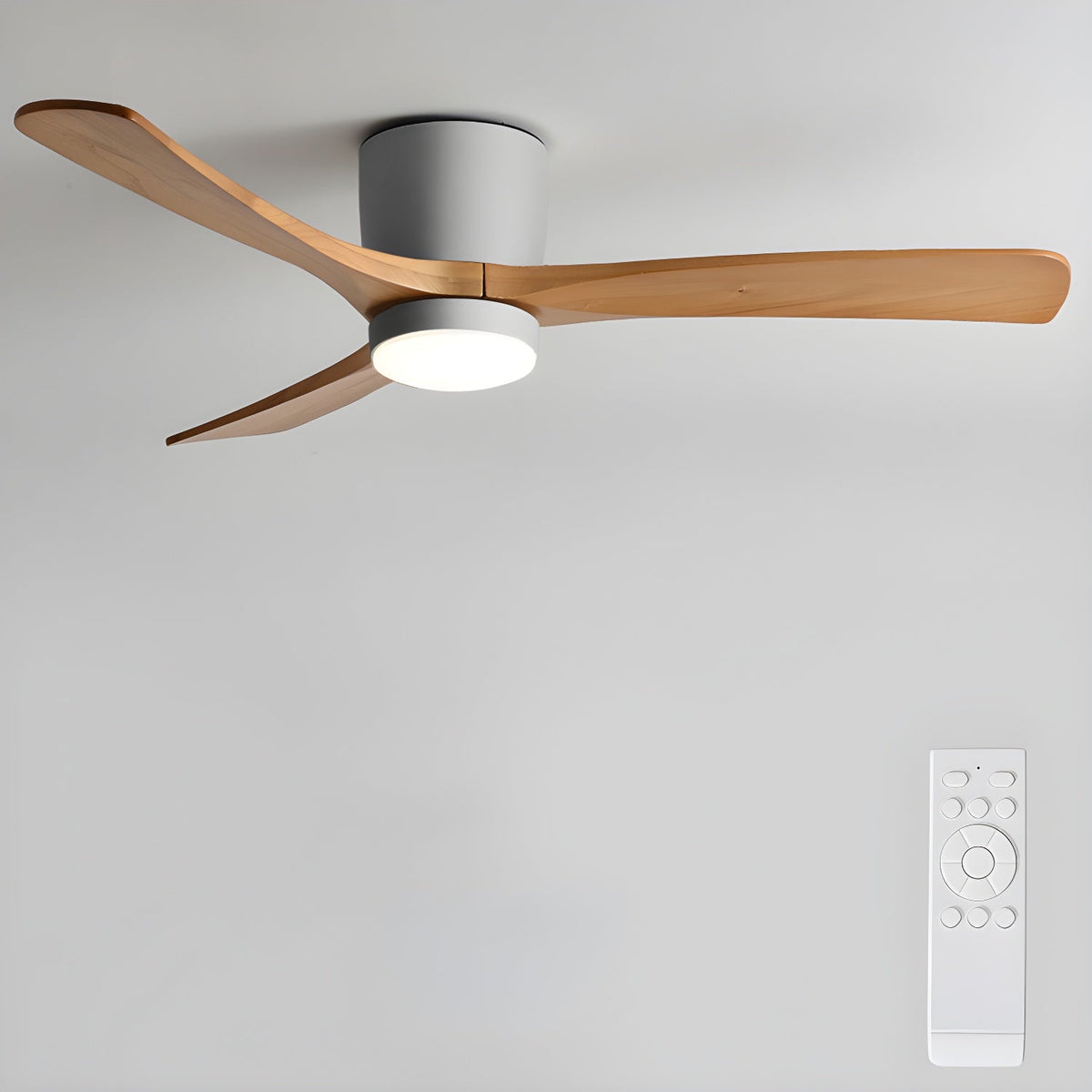 42-52 Inch Modern Ceiling Fan with Dimmable LED Light | 6-Speed Reversible DC Motor | Sycamore Wood Blades | Remote Control Included | Lonoma