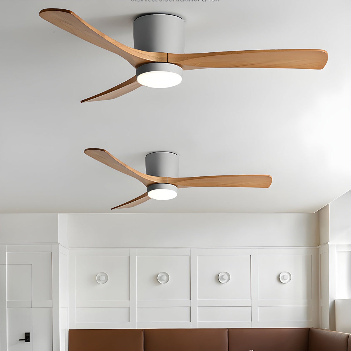 42-52 Inch Modern Ceiling Fan with Dimmable LED Light | 6-Speed Reversible DC Motor | Sycamore Wood Blades | Remote Control Included | Lonoma