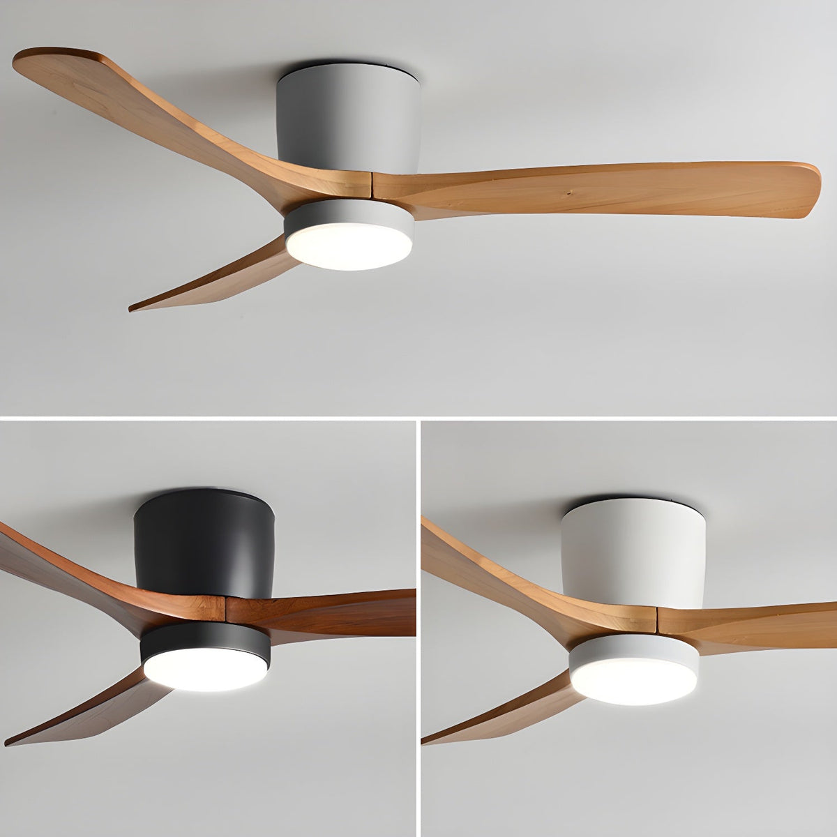 42-52 Inch Modern Ceiling Fan with Dimmable LED Light | 6-Speed Reversible DC Motor | Sycamore Wood Blades | Remote Control Included | Lonoma