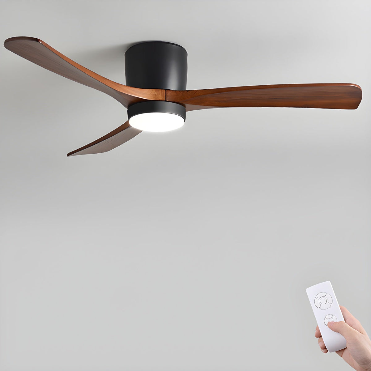 42-52 Inch Modern Ceiling Fan with Dimmable LED Light | 6-Speed Reversible DC Motor | Sycamore Wood Blades | Remote Control Included | Lonoma