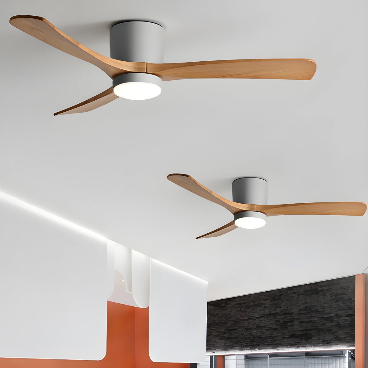 42-52 Inch Modern Ceiling Fan with Dimmable LED Light | 6-Speed Reversible DC Motor | Sycamore Wood Blades | Remote Control Included | Lonoma