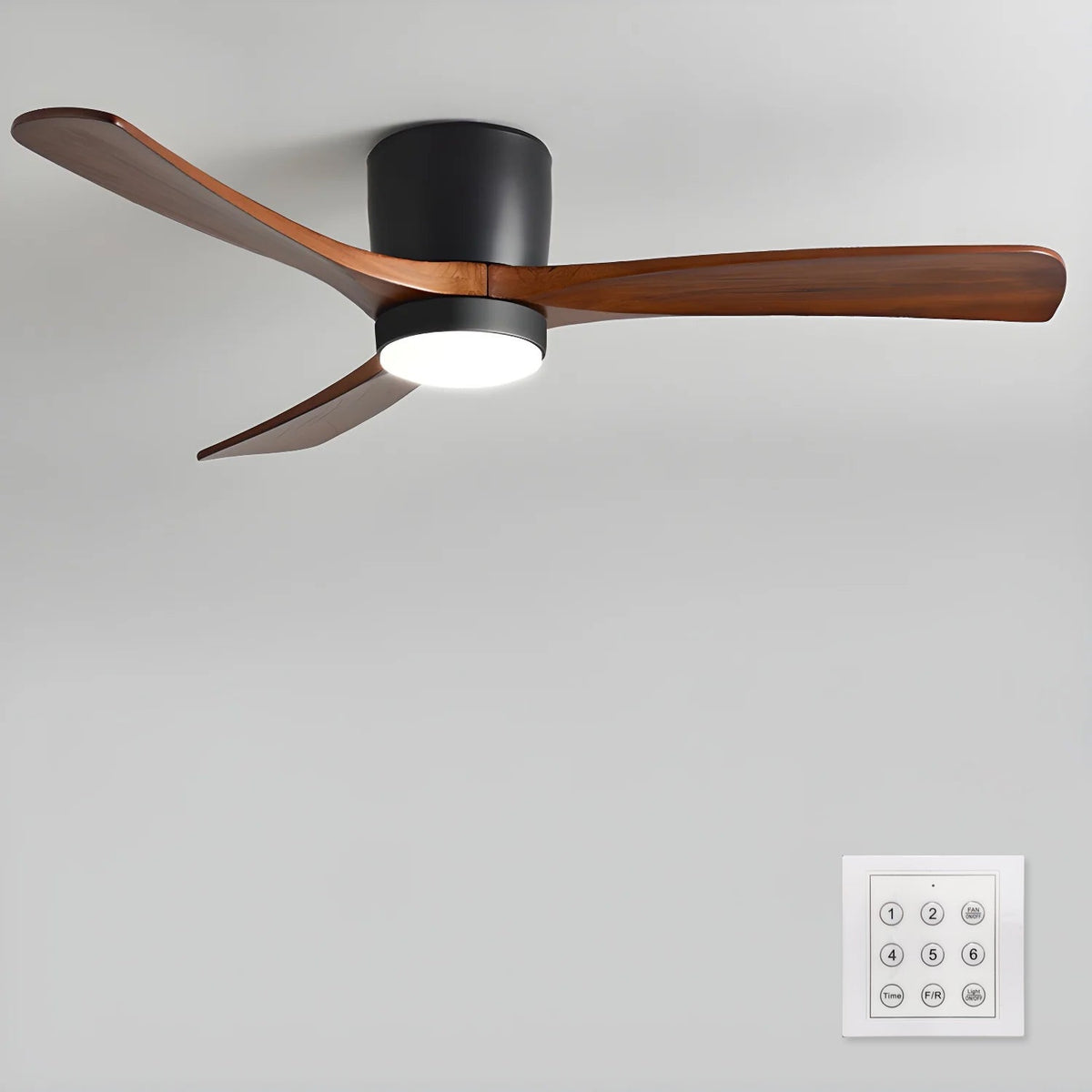 42-52 Inch Modern Ceiling Fan with Dimmable LED Light | 6-Speed Reversible DC Motor | Sycamore Wood Blades | Remote Control Included | Lonoma
