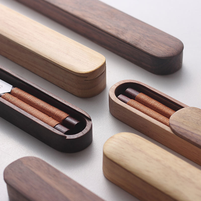 Premium Japanese Chopsticks Black Walnut Wood Handcrafted Decorative Cord Gift Box for Asian Dining Sushi Noodles Housewarming | Lonoma