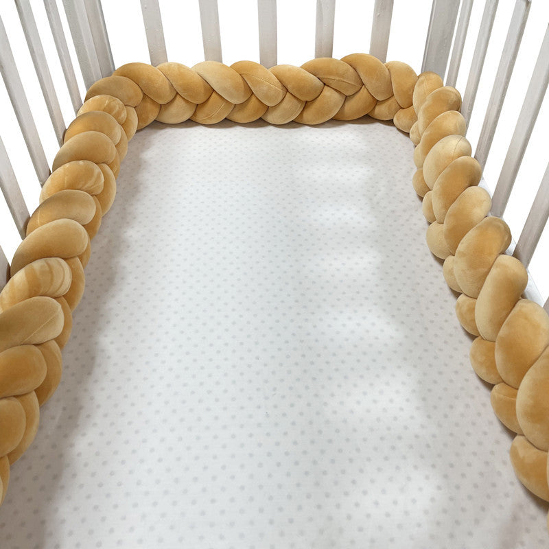 Braided Crib Bumper Pad Soft Nursery Bedding Safety Guard for Babies | Breathable Knot Cushion Protector for Infant Toddler Bed Rails | Lonoma