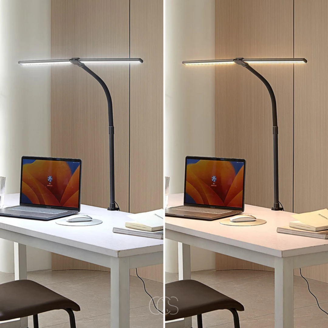 Adjustable LED Desk Lamp with Gooseneck & Clamp – 3 Light Modes, Dimmable, Eye Care Reading Light for Home Office & Study | Lonoma