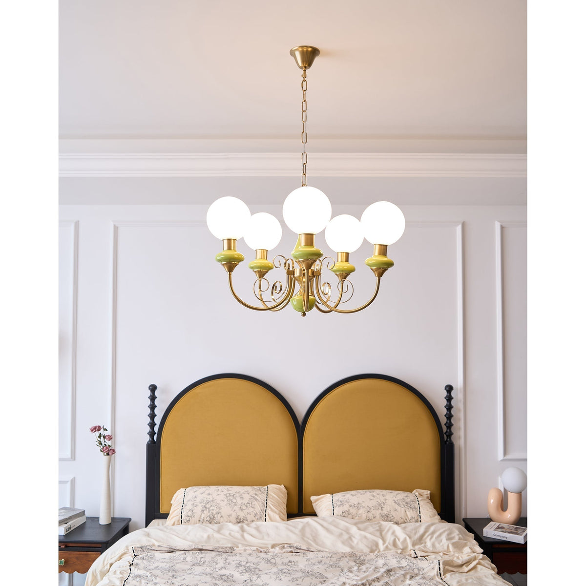 Modern Glass Sphere Pendant Chandelier with Iron Frame, Multi-Light Fixture for Dining Room, Kitchen Island Lighting, Adjustable Hanging | Lonoma