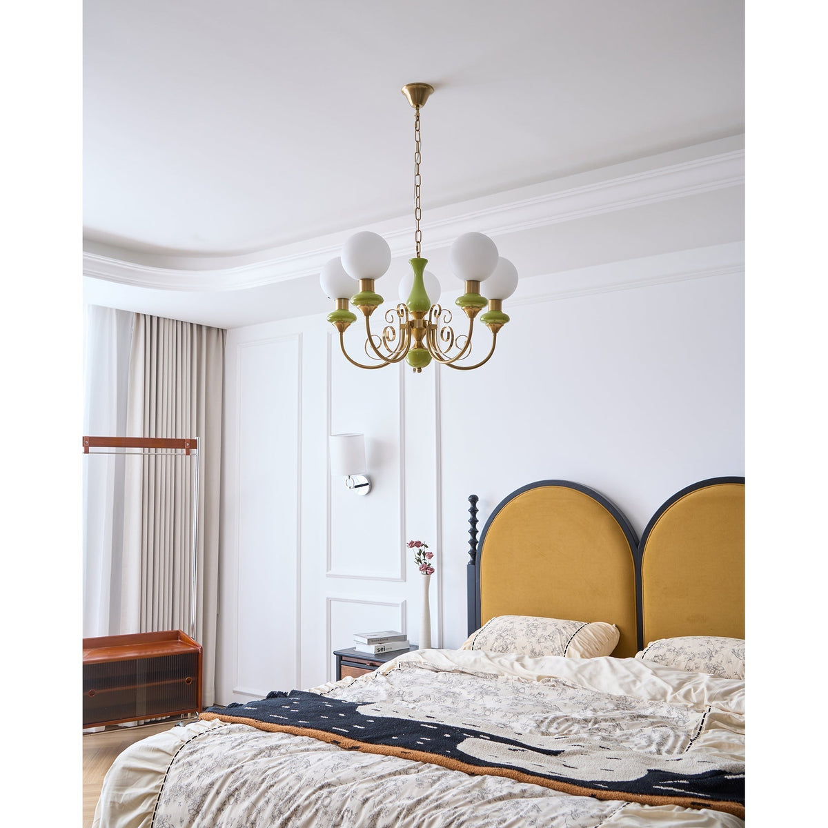 Modern Glass Sphere Pendant Chandelier with Iron Frame, Multi-Light Fixture for Dining Room, Kitchen Island Lighting, Adjustable Hanging | Lonoma