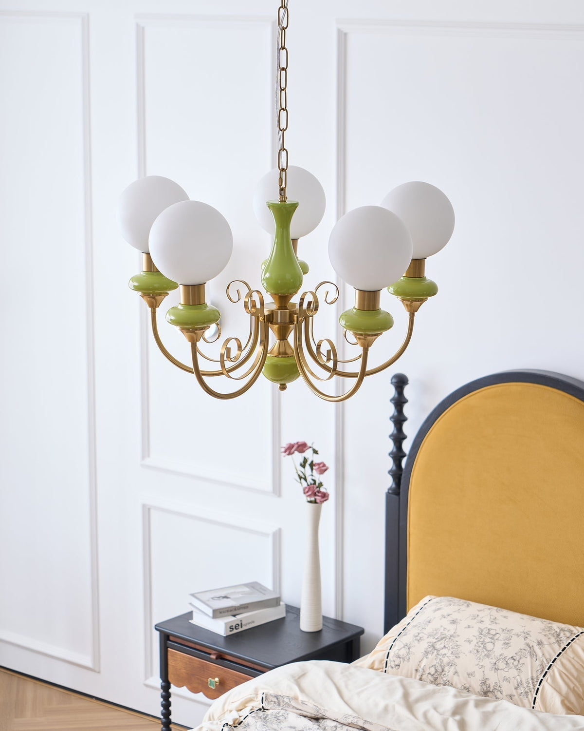 Modern Glass Sphere Pendant Chandelier with Iron Frame, Multi-Light Fixture for Dining Room, Kitchen Island Lighting, Adjustable Hanging | Lonoma