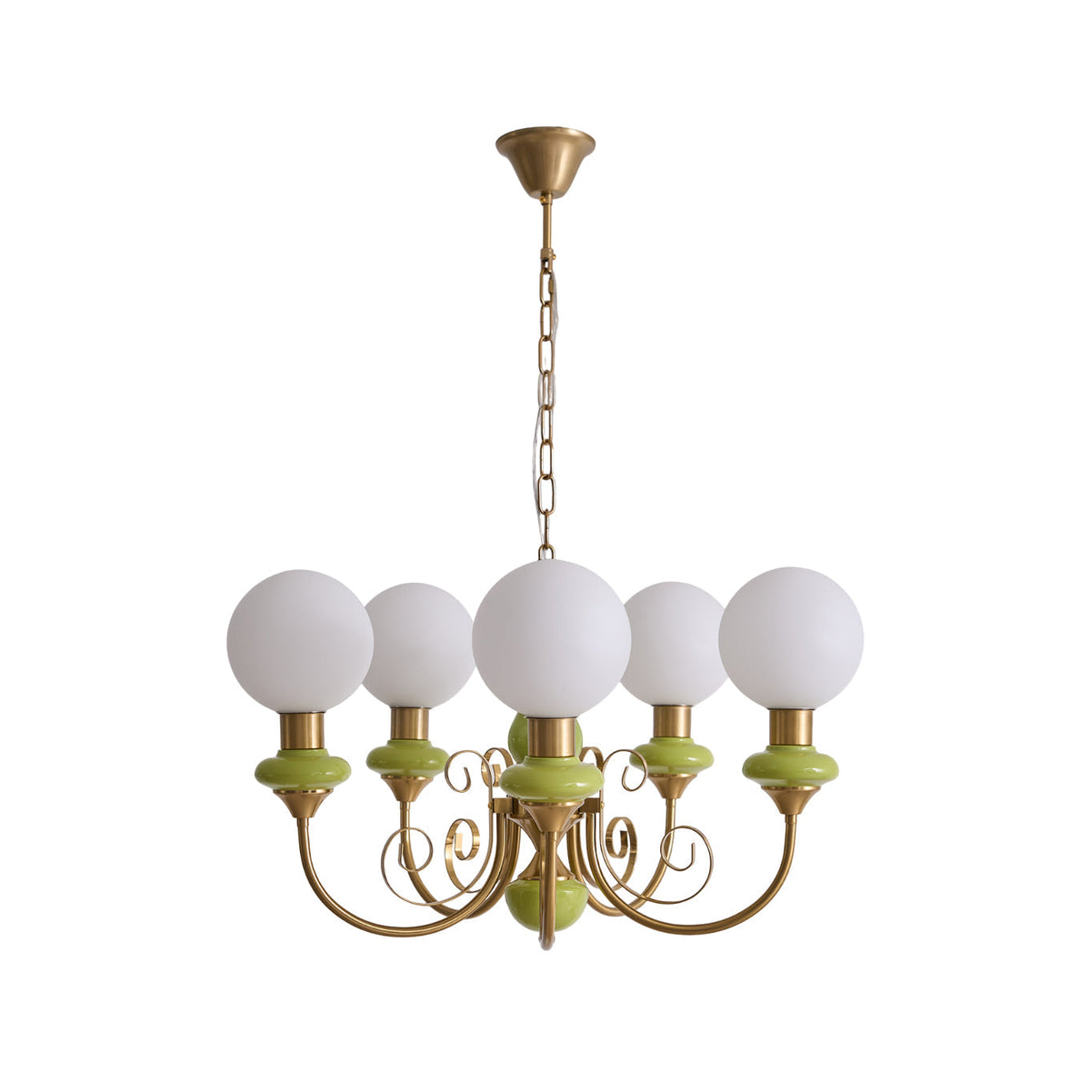 Modern Glass Sphere Pendant Chandelier with Iron Frame, Multi-Light Fixture for Dining Room, Kitchen Island Lighting, Adjustable Hanging | Lonoma