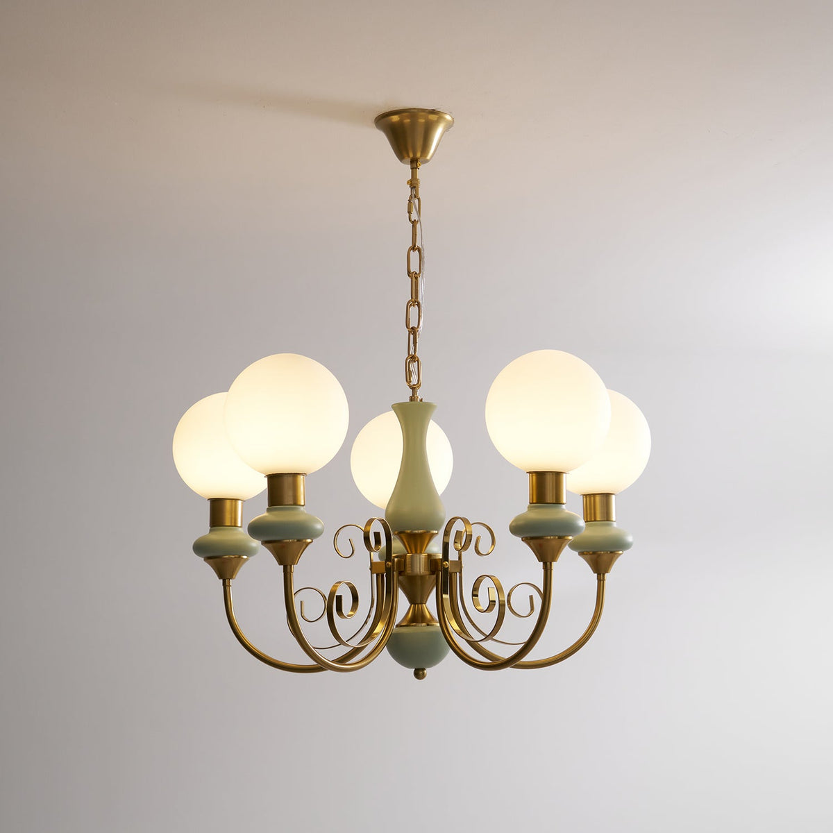 Modern Glass Sphere Pendant Chandelier with Iron Frame, Multi-Light Fixture for Dining Room, Kitchen Island Lighting, Adjustable Hanging | Lonoma