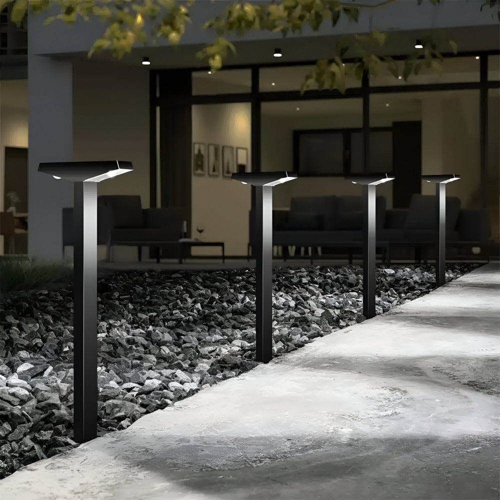 Solar Pathway Lights 4 Pack, 24 in Adjustable Height IP65 Waterproof LED Garden Stake Lights for Walkway, Patio, Driveway & Yard | Lonoma