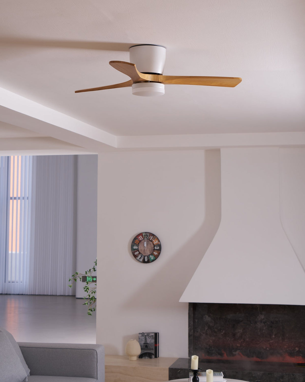 42-52 Inch Modern Ceiling Fan with Dimmable LED Light | 6-Speed Reversible DC Motor | Sycamore Wood Blades | Remote Control Included | Lonoma