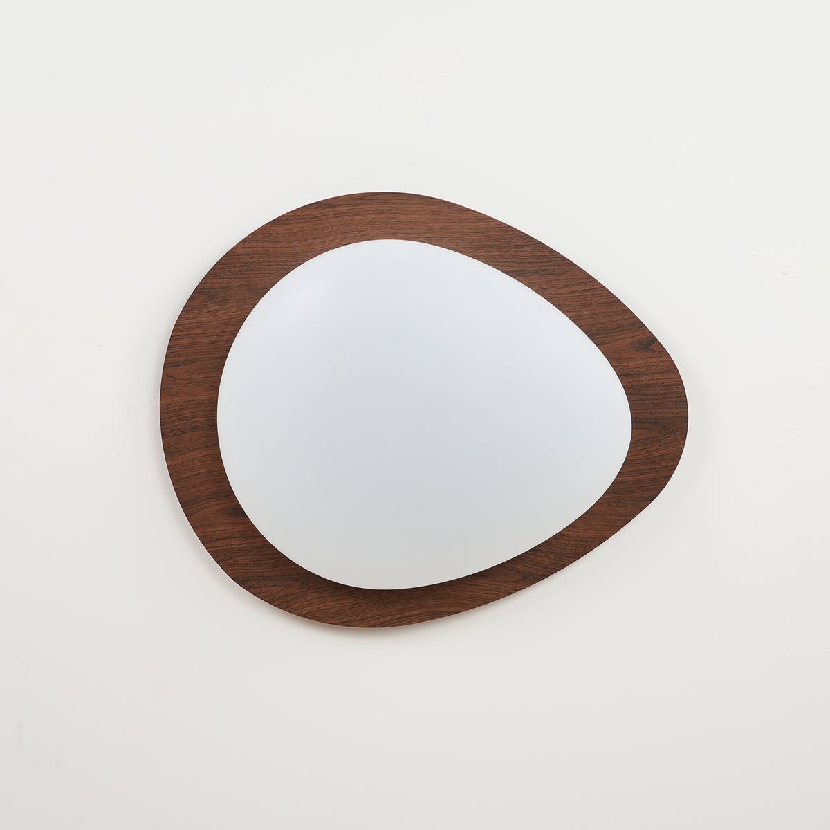 Flush Mount LED Ceiling Light Walnut Wood Finish Oval Pebble Shape for Bedroom Kitchen Hallway Dining Room Living Room | Lonoma