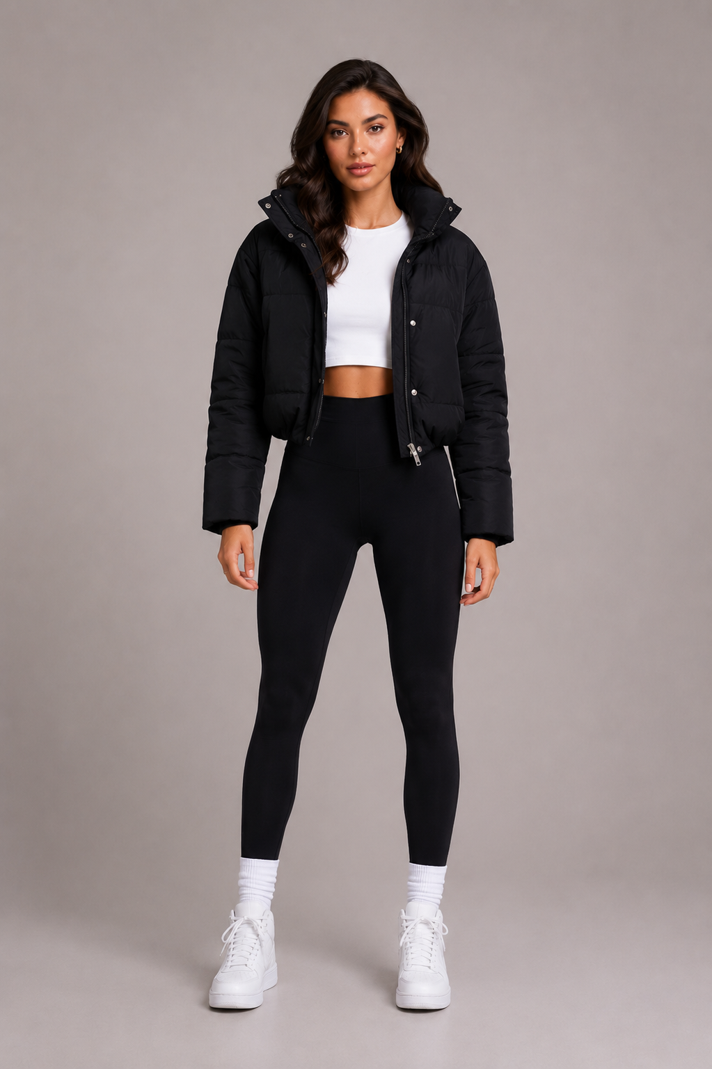 Women's Hooded Puffer Jacket with Diamond Quilting and Waist Length Fit for Everyday Cold Weather Layering and Casual Winter Outings | Lonoma