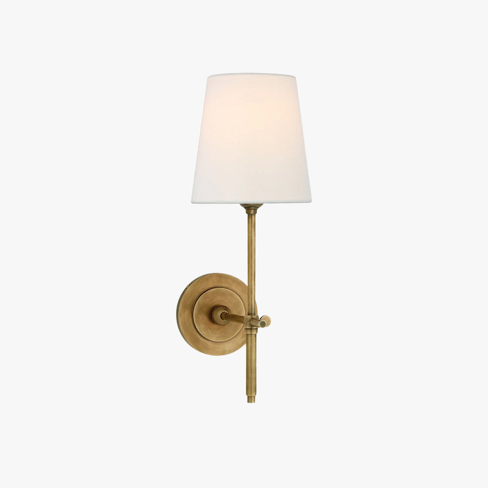 Hardwired Sconce with Fabric Shade Brass Nickel Black Finish for Bedroom Dining Room Hallway Classic Modern Ambient Lighting | Lonoma