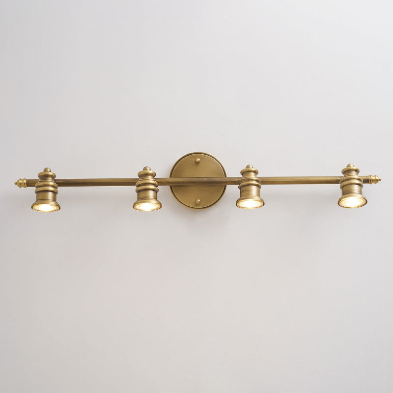 Adjustable Brass Wall Sconce with Multiple Spotlights – Indoor Track Light Fixture for Living Room, Bedroom & Hallway – Hardwired MR16 Lamp | Lonoma