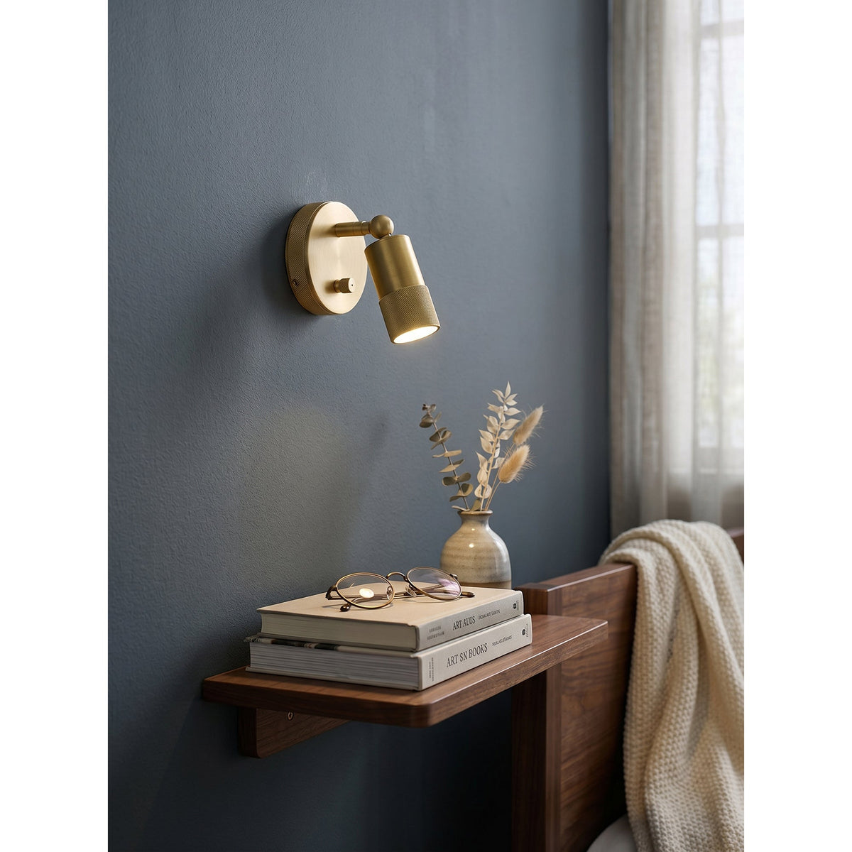 Integrated LED Wall Sconce 6W Brass Metal Warm Light Fixture for Hallway Bedroom Living Room Bathroom Vanity Modern Industrial Accent Light | Lonoma