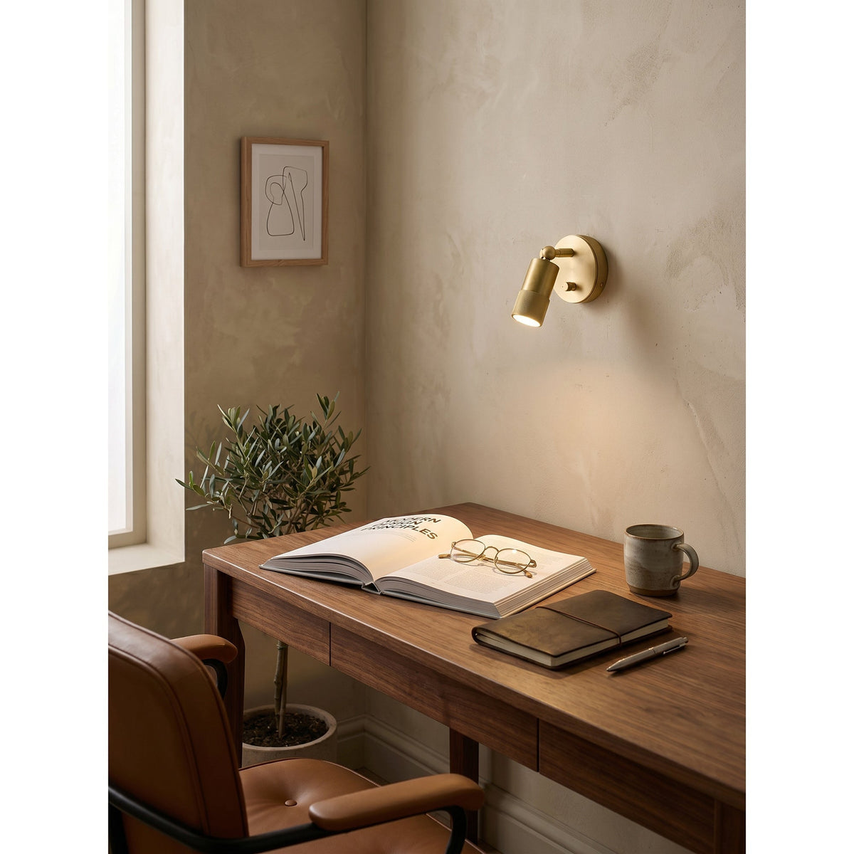 Integrated LED Wall Sconce 6W Brass Metal Warm Light Fixture for Hallway Bedroom Living Room Bathroom Vanity Modern Industrial Accent Light | Lonoma