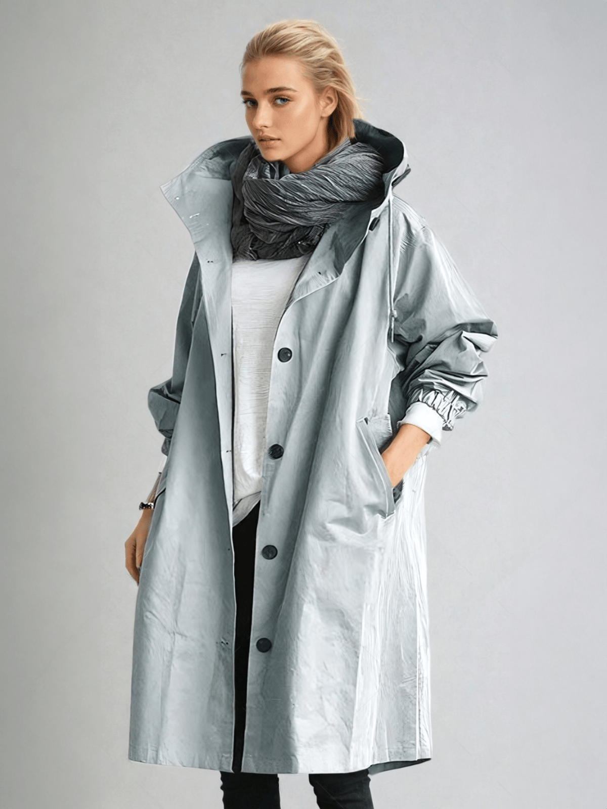 Women's Oversized Trench Coat Long Sleeve Belted Jacket for Spring Fall Casual Everyday Outdoor Layer | Lonoma
