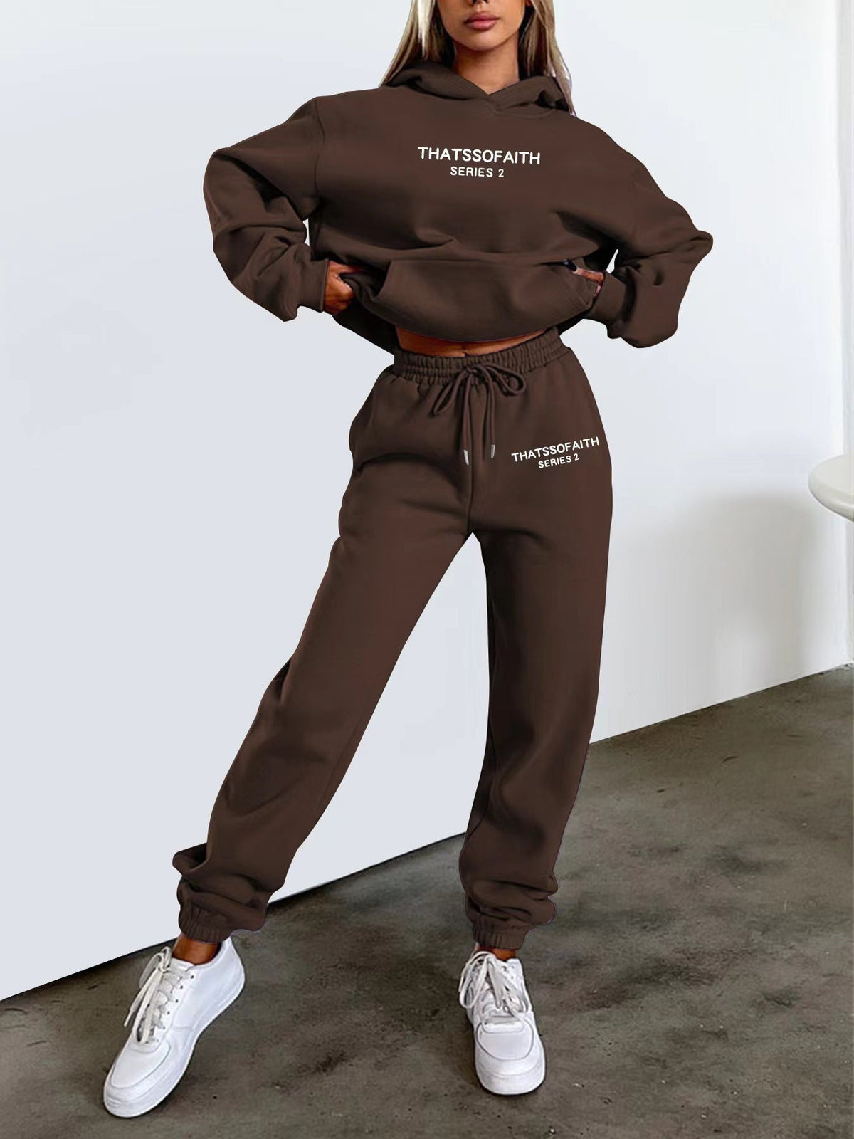 Women's Matching Loungewear Set Two-Piece Outfit Casual Jogger Pants Loose Fit Top Coordinated Athleisure Set Relaxed Everyday Wear for | Lonoma
