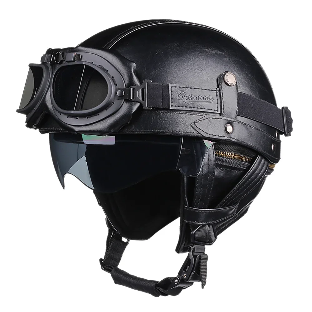 Half Helmet Motorcycle DOT Approved Lightweight ABS Shell Quick Release Buckle for Cruising Scooter Riding | Lonoma