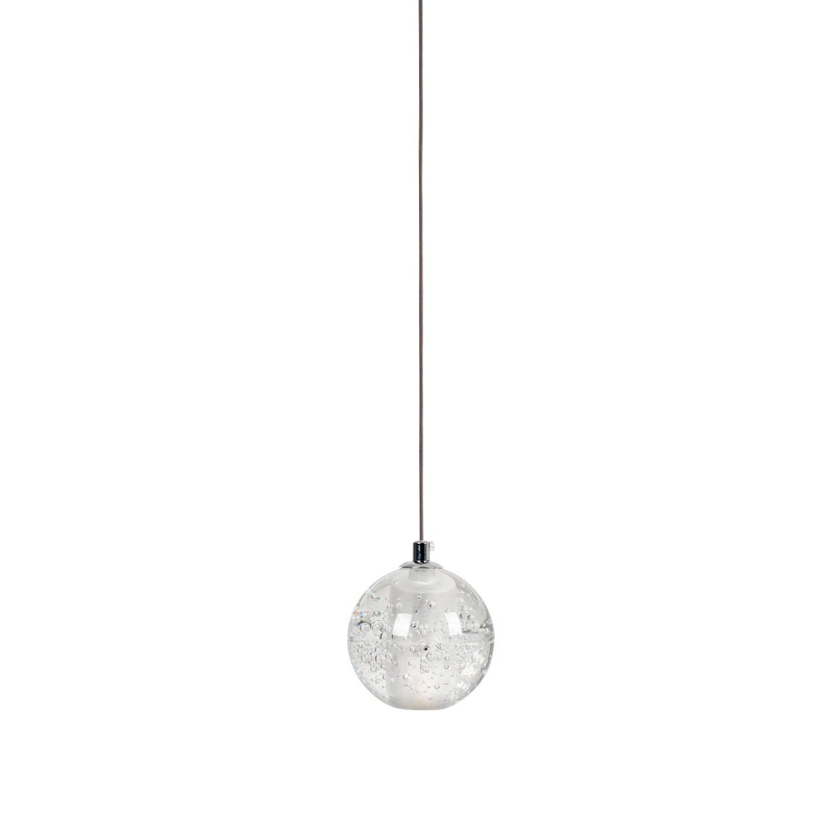 Sparkling Glass Globe Multi-Light Chandelier with Adjustable Hanging Drop & Chrome Frame for Dining Room, Entryway, Stairwell | Lonoma