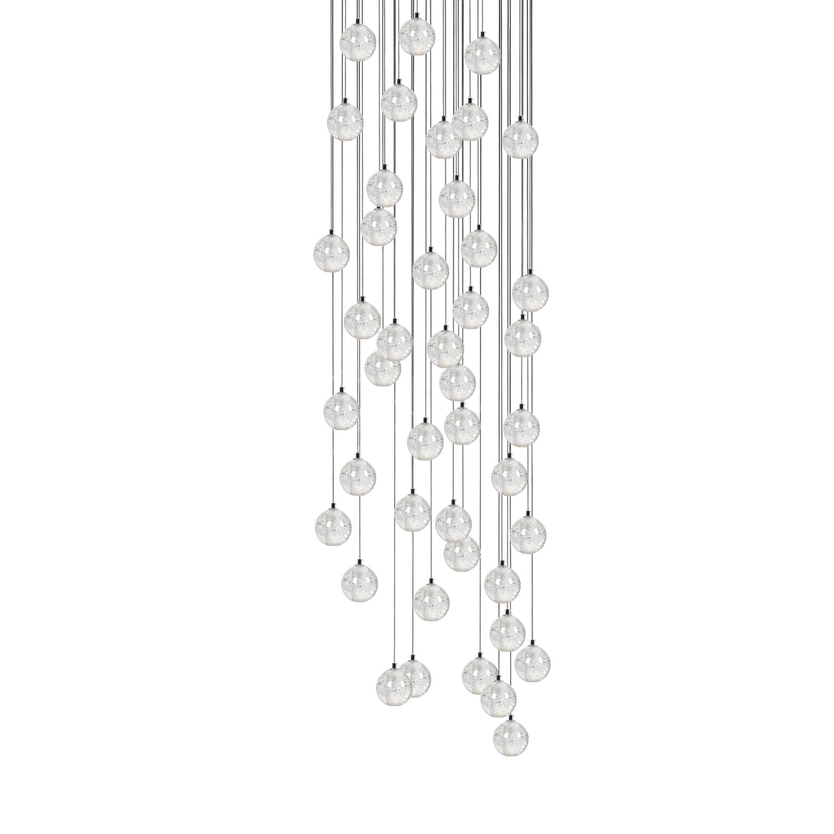 Sparkling Glass Globe Multi-Light Chandelier with Adjustable Hanging Drop & Chrome Frame for Dining Room, Entryway, Stairwell | Lonoma