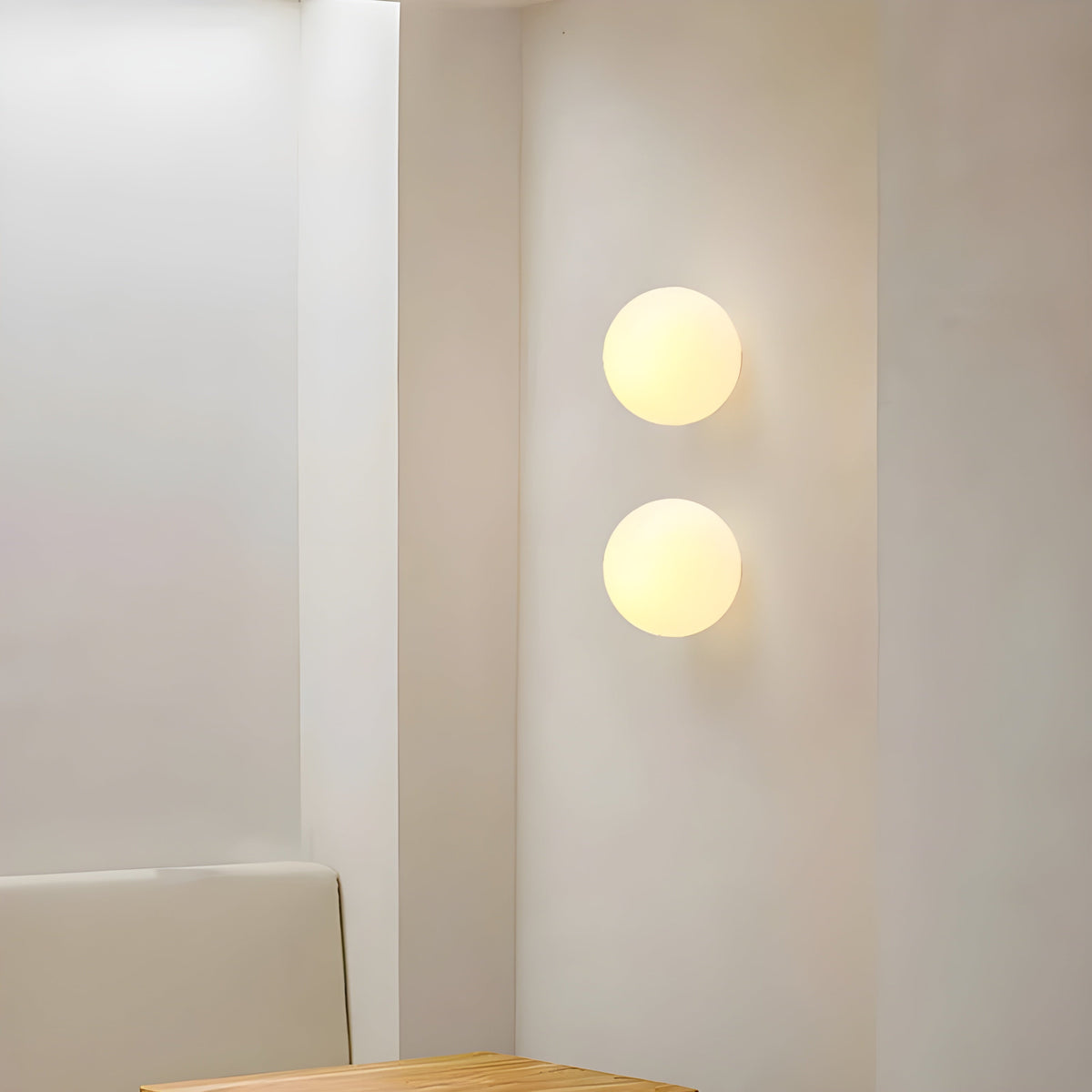 Frosted Glass Globe Wall Sconce with E27 Socket – Modern Nordic Sphere Light for Bedroom, Hallway, Bathroom | Lonoma
