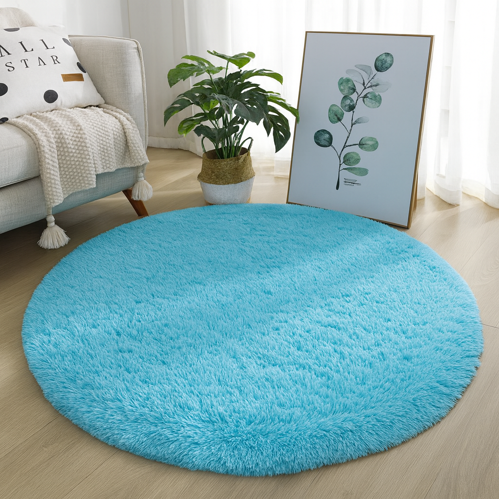 Circular Silk & Wool Area Rug Handwoven Neutral Tones for Living Room Bedroom Modern Home Decor Soft Luxe Floor Covering | Lonoma